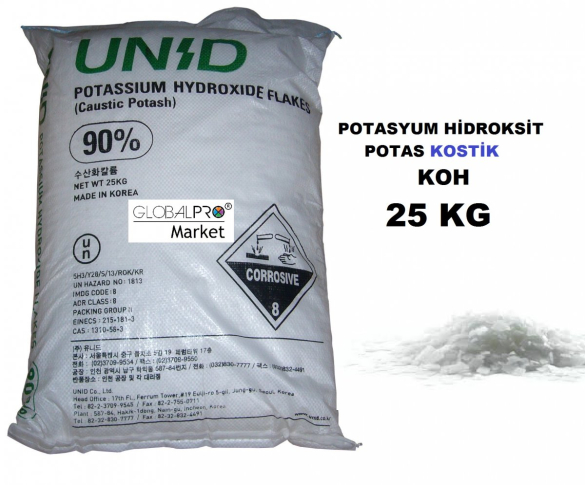 Potasyum Hidroksit-Kostik-Arap Sabunu-Hümik Asit-lavabo aç 25 kg - 0