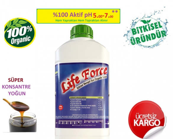 Bitkisel Kaynaklı Organik Sıvı Gübre 6 Kg Life Force 5 litre - 0